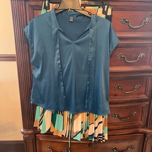 SHEIN outfit teal blouse & skirt both size large